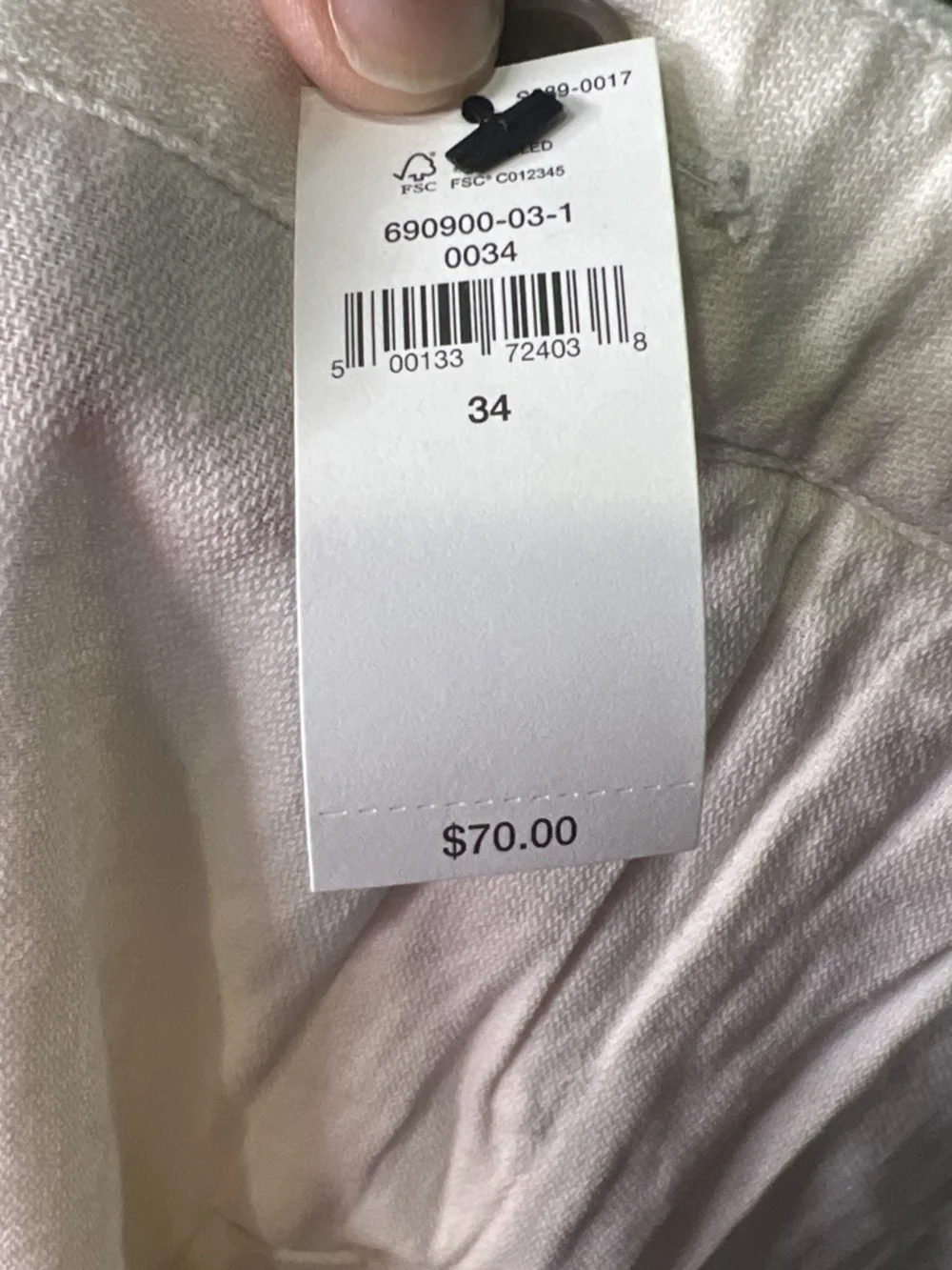 Banana Republic Men's Cream Flat-Front Casual Shorts